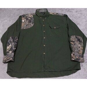 Vintage H.S. Strut Shirt Mens XL Green Camouflage Padded Button Down Long Sleeve